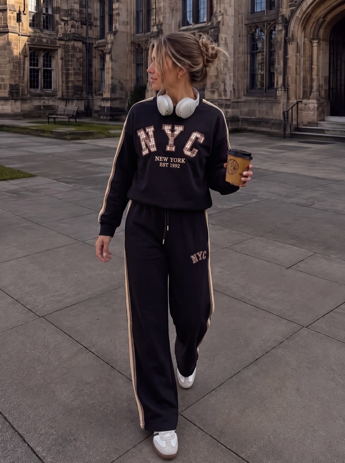 Two-Piece Set with Side Stripes and Lettering, photo 3 of 12