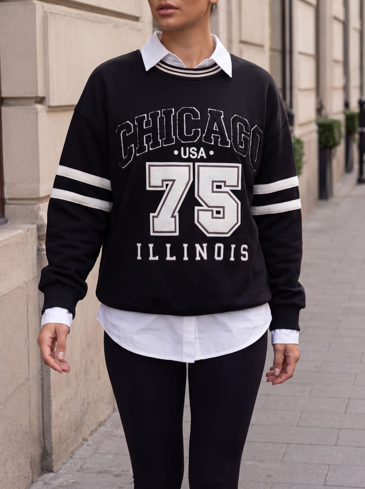 Varsity Sweatshirt with Contrast Stripes, photo 3 of 12
