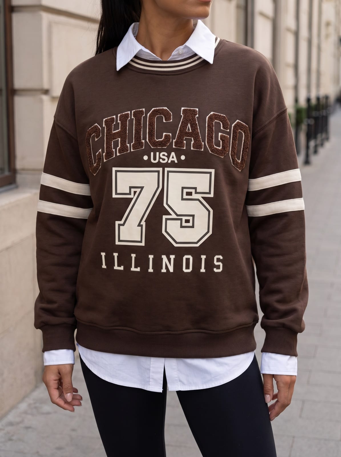 Varsity Sweatshirt with Contrast Stripes, photo 5 of 12