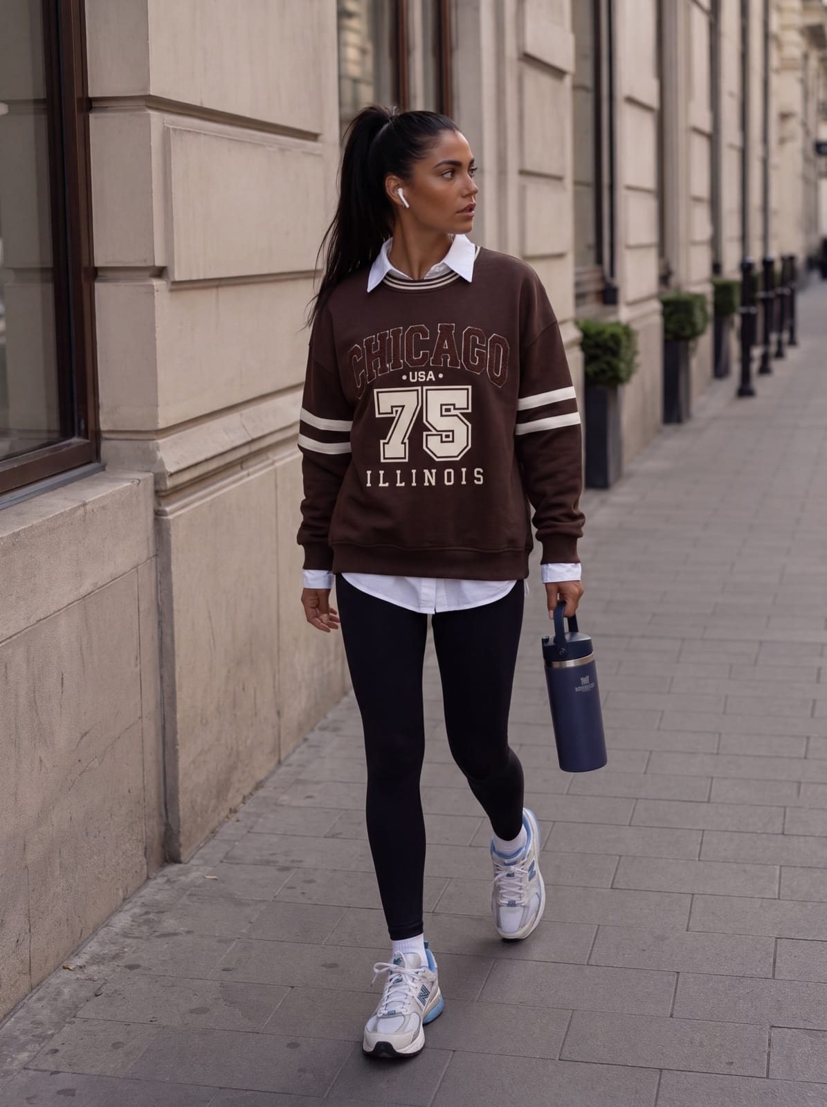 Varsity Sweatshirt with Contrast Stripes, photo 6 of 12