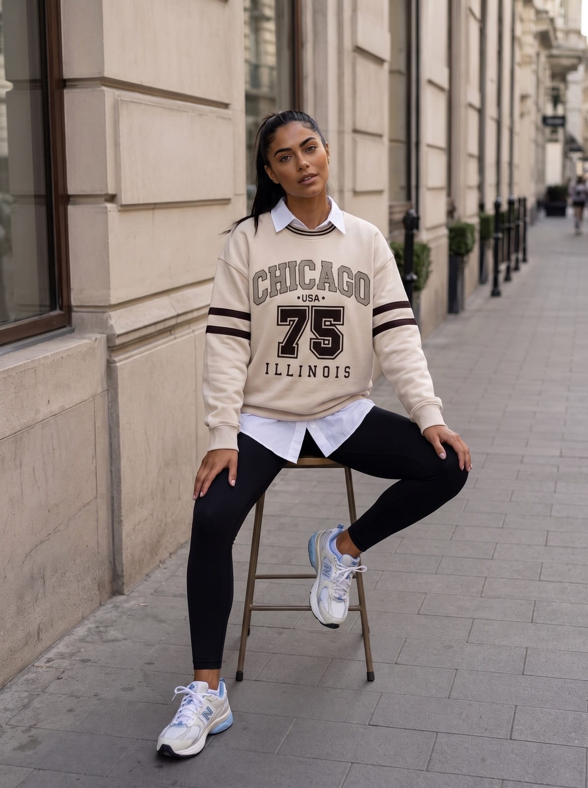 Varsity Sweatshirt with Contrast Stripes, photo 7 of 12