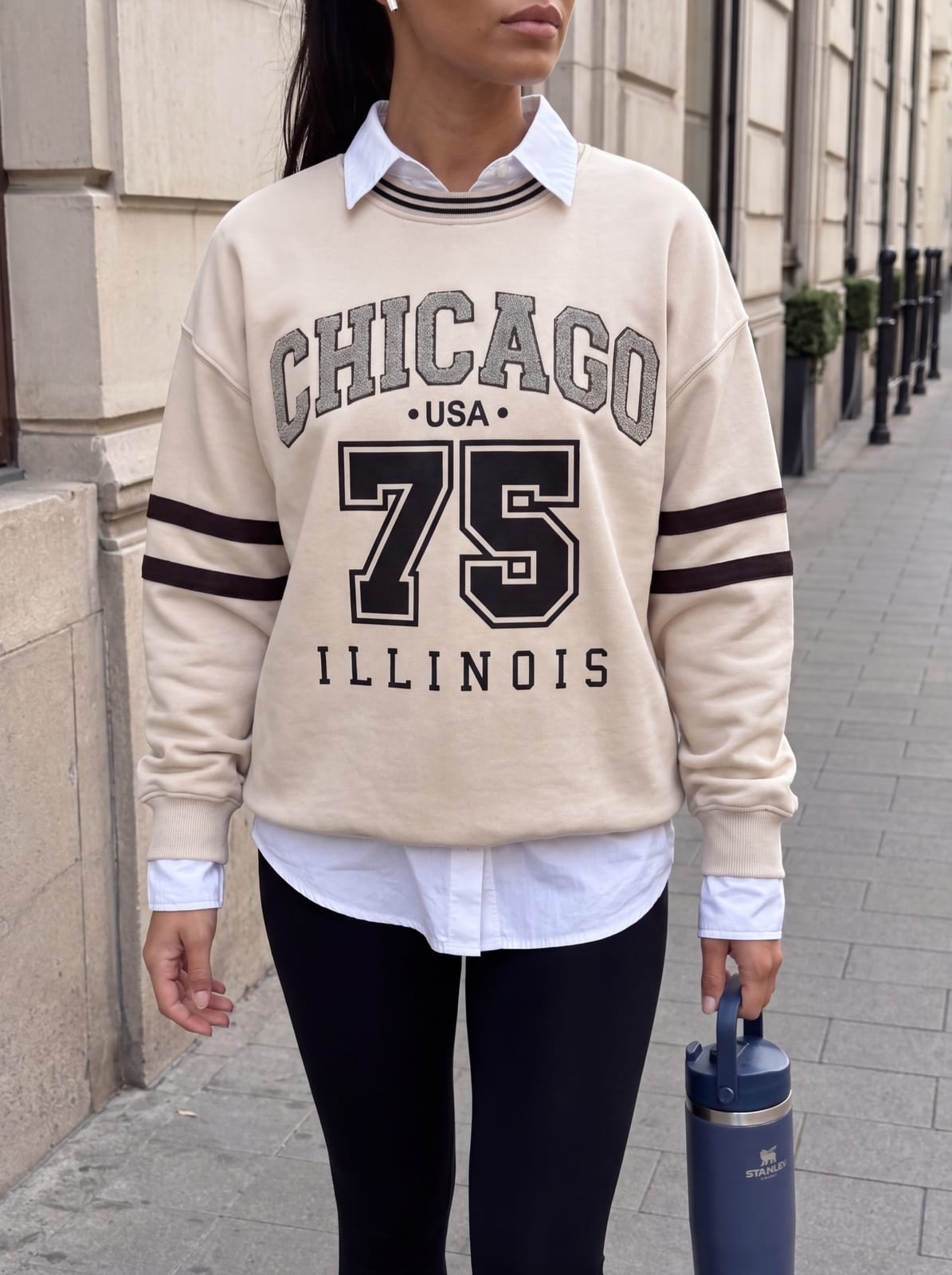 Varsity Sweatshirt with Contrast Stripes, photo 8 of 12