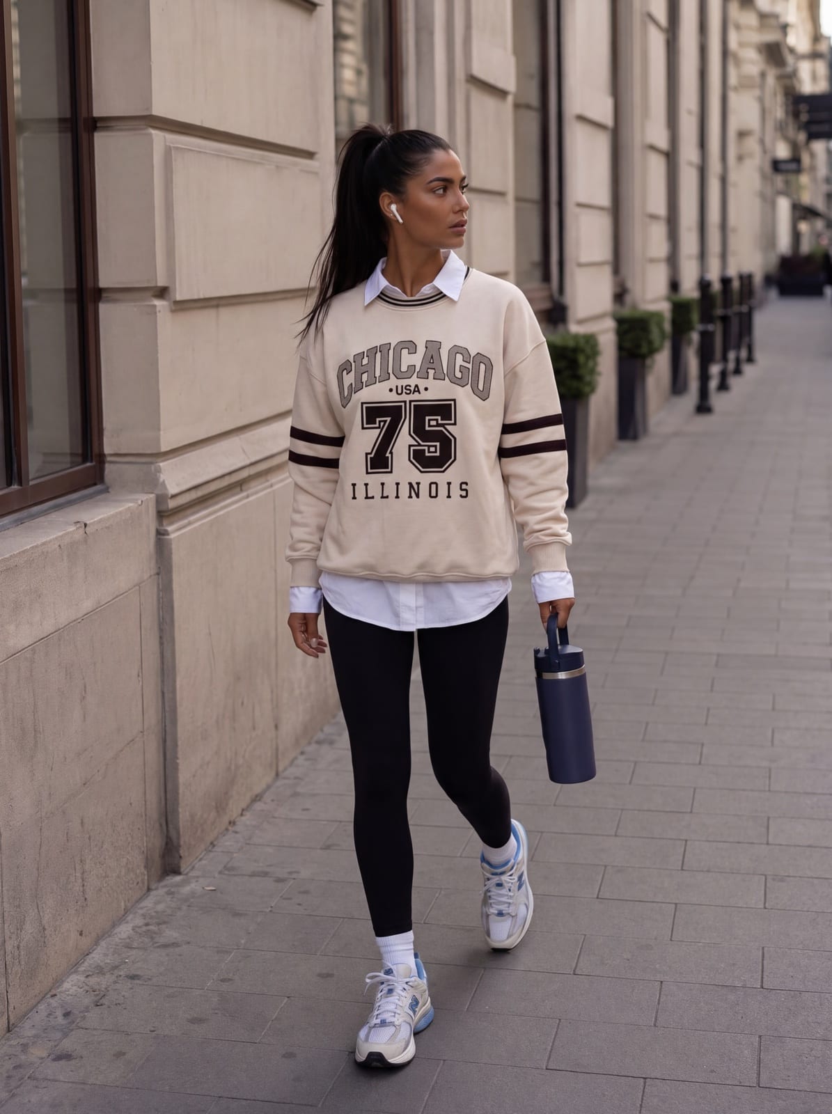 Varsity Sweatshirt with Contrast Stripes, photo 9 of 12