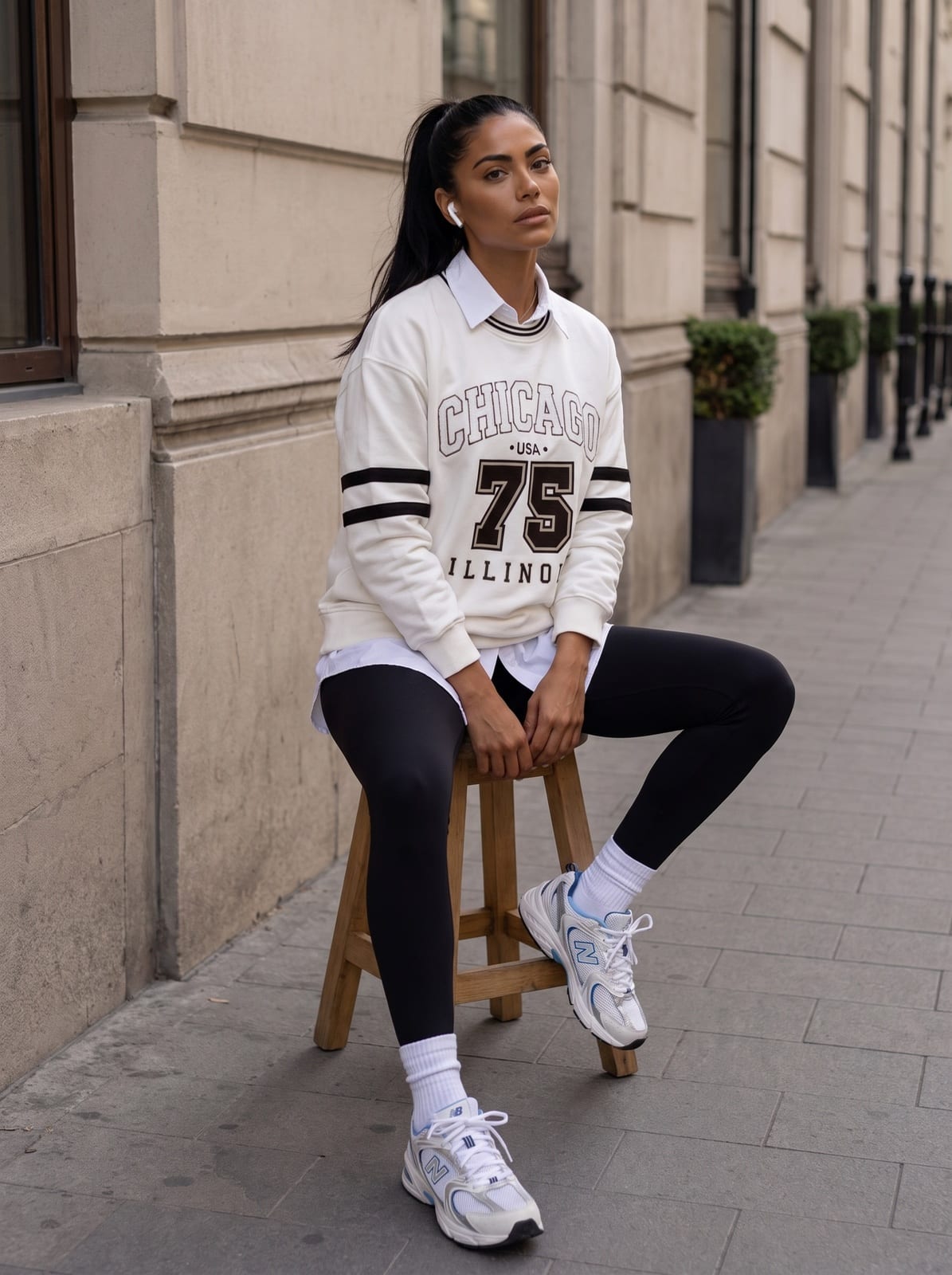 Varsity Sweatshirt with Contrast Stripes, photo 10 of 12
