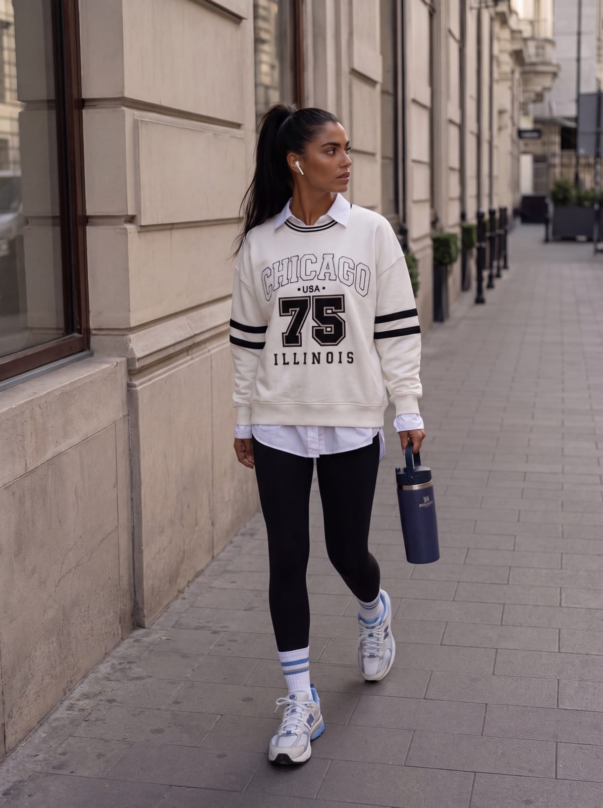 Varsity Sweatshirt with Contrast Stripes, photo 12 of 12