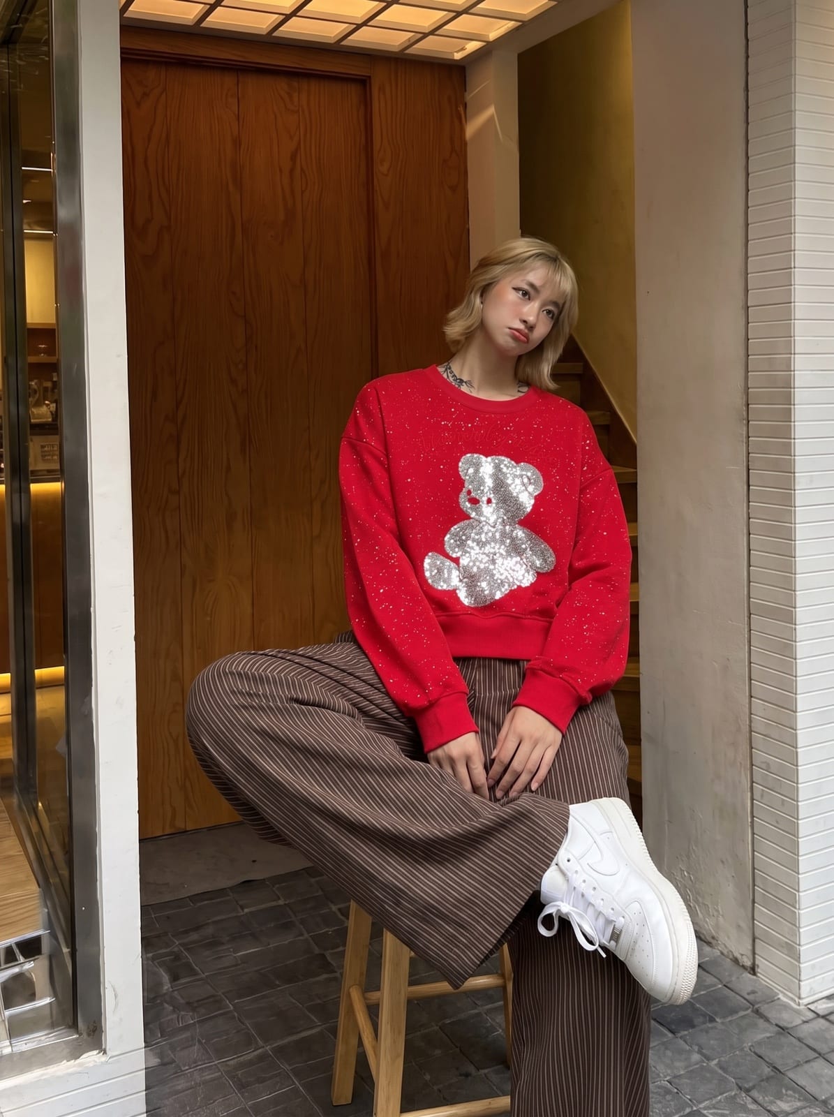 Cropped Sweatshirt with Rhinestones, photo 11 of 18