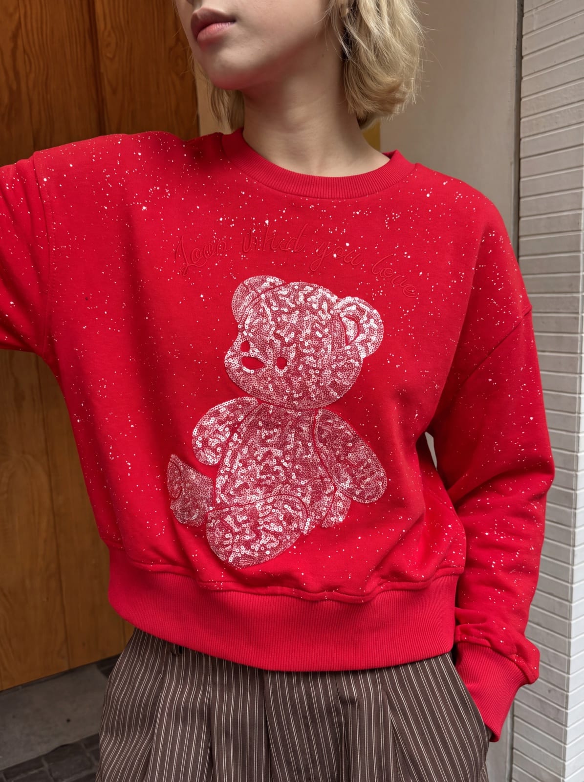 Cropped Sweatshirt with Rhinestones, photo 12 of 18