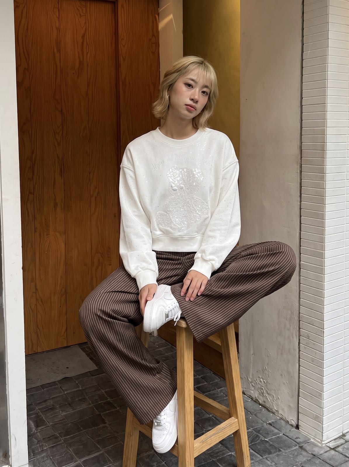 Cropped Sweatshirt with Rhinestones, photo 14 of 18