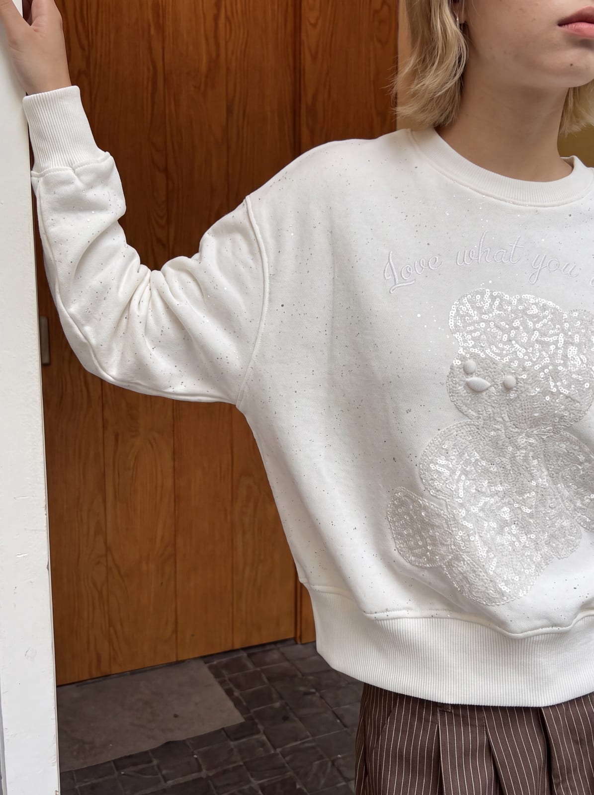 Cropped Sweatshirt with Rhinestones, photo 18 of 18