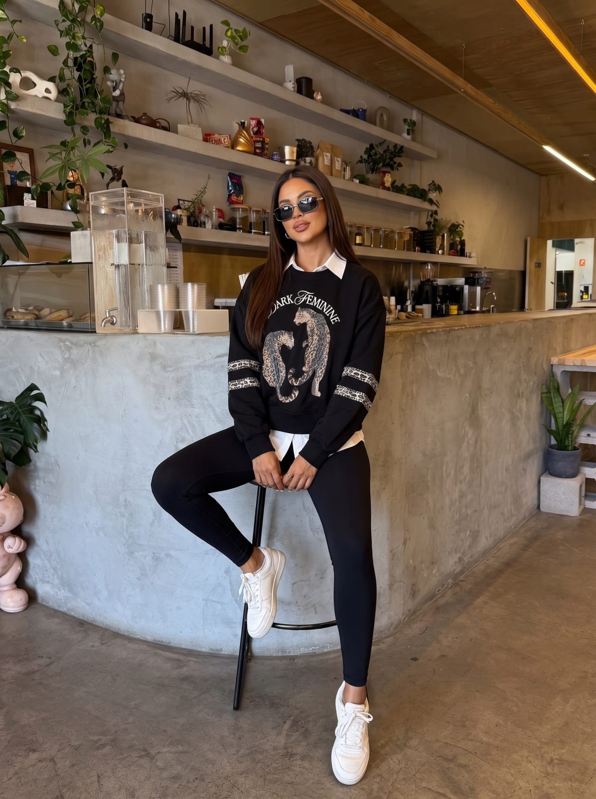 Cropped Sweatshirt with Leopard Print, photo 7 of 12