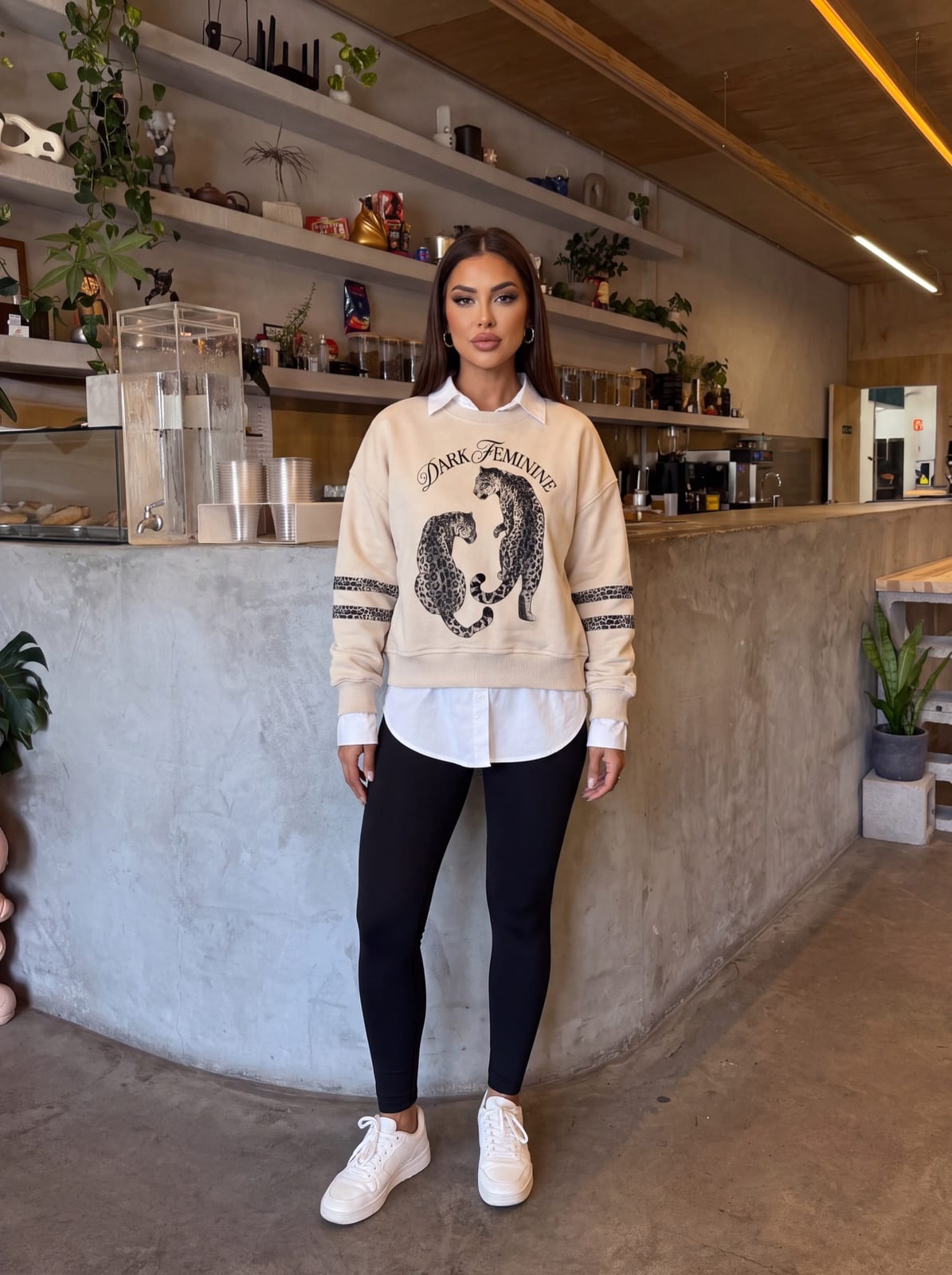 Cropped Sweatshirt with Leopard Print, photo 4 of 12