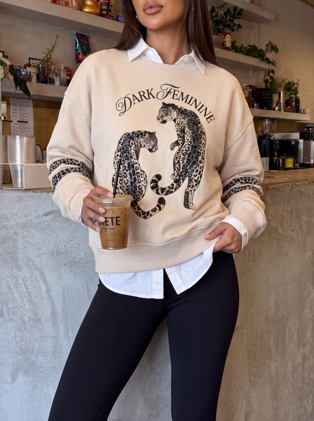 Cropped Sweatshirt with Leopard Print, photo 6 of 12