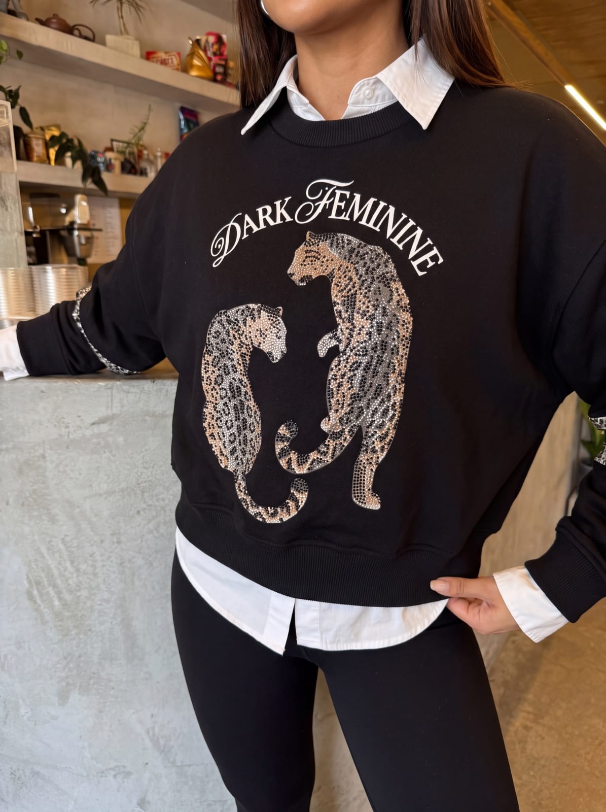 Cropped Sweatshirt with Leopard Print, photo 8 of 12
