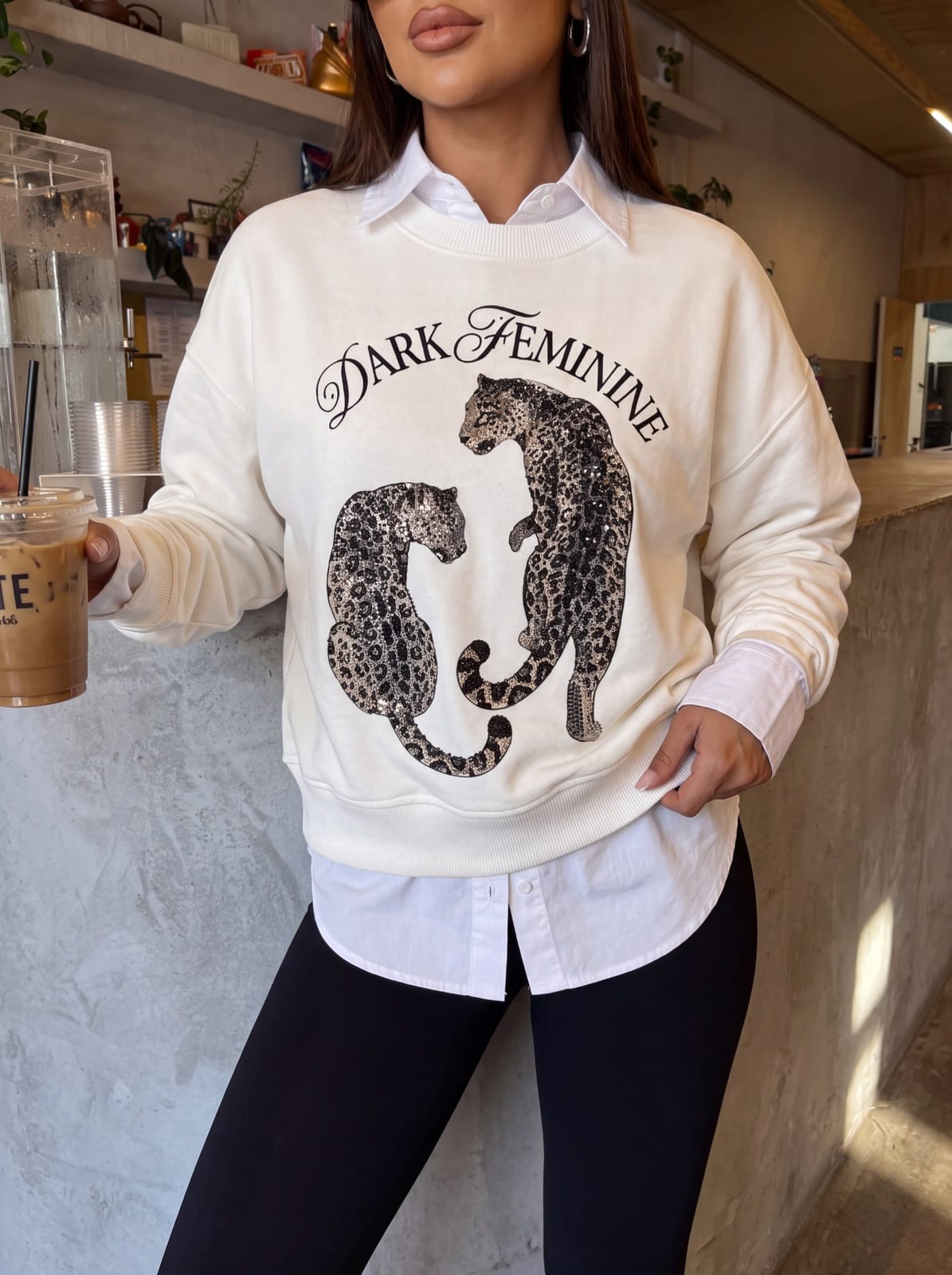 Cropped Sweatshirt with Leopard Print, photo 11 of 12