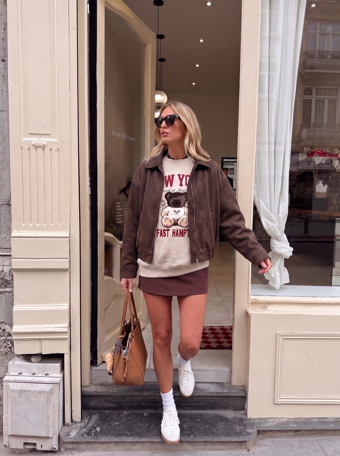 Oversized Sweatshirt with Teddy Appliqué and Lettering, photo 4 of 12