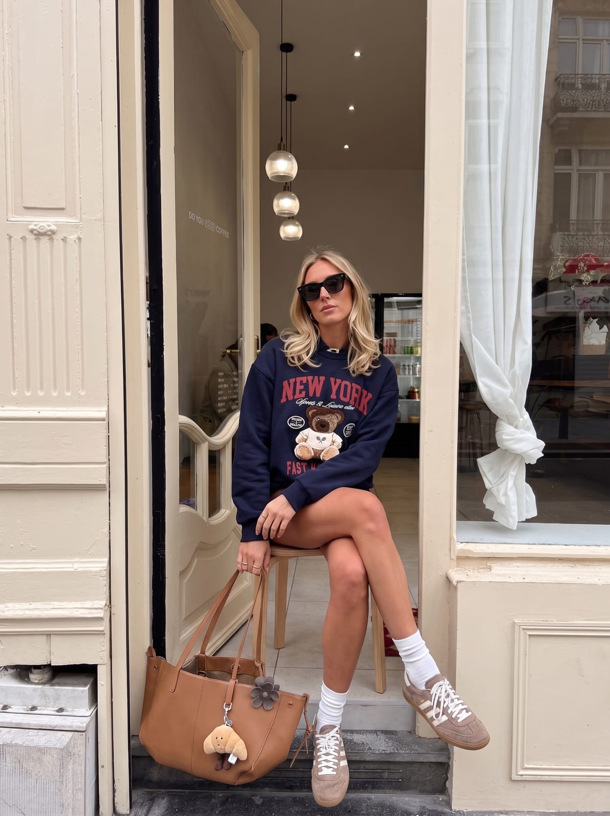 Oversized Sweatshirt with Teddy Appliqué and Lettering, photo 7 of 12