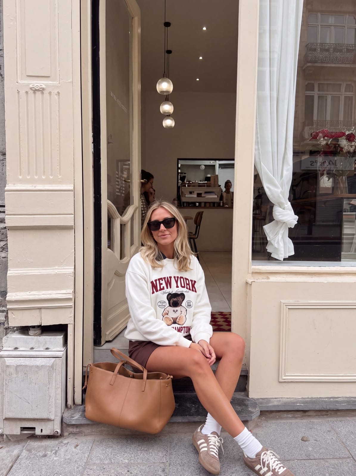 Oversized Sweatshirt with Teddy Appliqué and Lettering, photo 10 of 12